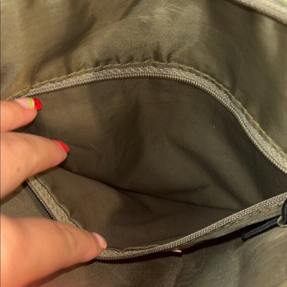 Y2k Green Vintage Canvas Shoulder Bag With Graphic Print - Picture 6 of 9